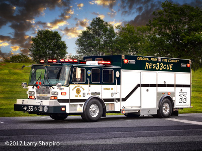 Colonial Park FIre Compay Harrisburg PA KME Severe Service heavy rescue engine fire trucks shapirophotography.net Larry Shapiro photographer
